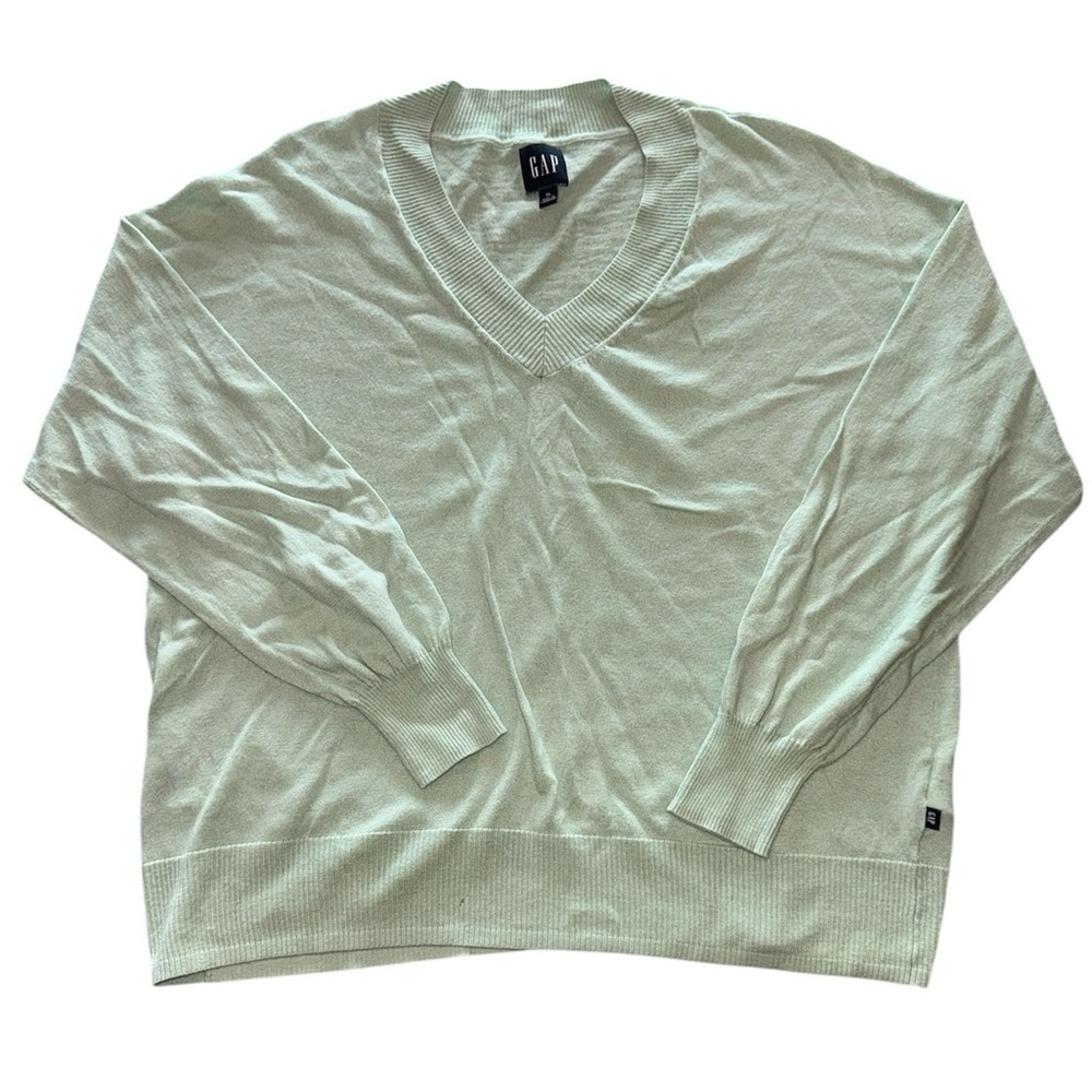 GAP Light Green V Neck Long Sleeve Sweater XL